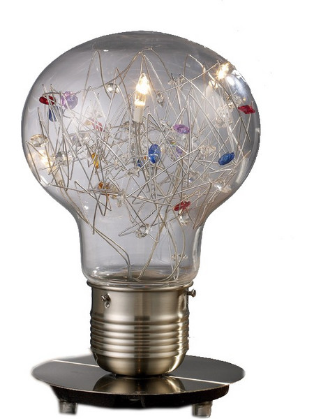 Sunlight T6184 Πορτατίφ G4 Διαφανές Μαύρο Φ20xΥ32cm