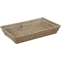 Καλαθι Synth. Rattan Gn1/2 Μπεζ 32,5Χ26,5Χ10Εκ (Sma) 3τμχ