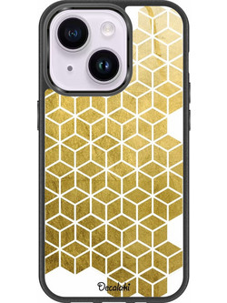 Gold Cubes Θήκη Κινητού Σχέδιο 50038 - iPhone, iPhone 14 Pro, Premium Classic Case