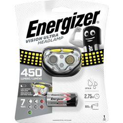 Energizer Vision Ultra Μαύρος Κίτρινος Επαναφορτιζόμενος Φακός Κεφαλής Εργασίας Αδιάβροχος IPX4 450lm