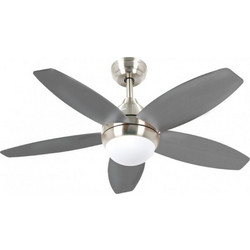 Telco S44-327 180023 Ανεμιστήρας Οροφής 110cm 70W με Φως & Τηλεχειριστήριο Ασημί