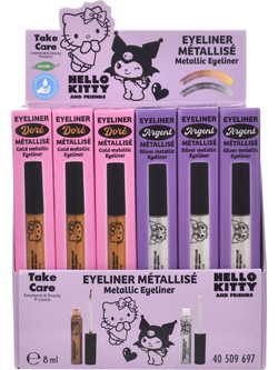 Hello Kitty Eyliner σε Μεταλλικά Χρώματα 8ml (Stand 24 Τεμάχια)