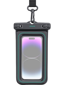 USAMS αδιάβροχη θήκη smartphone US-YD013, έως 6.7" IP68, μαύρη