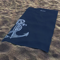 Athlon Marine Anchor Πετσέτα Θαλάσσης Navy Μπλε 75x140cm 111A-1538