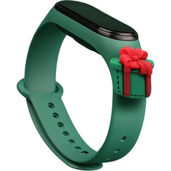 Hurtel Christmas Holidays Λουράκι Σιλικόνης Dark Green Present (Mi Smart Band 3 / 4)