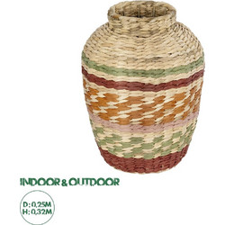 Globostar Toronto Κασπώ Πλεκτό Καλάθι Μπεζ / Πολύχρωμο Π25 x M25 x Υ32cm 21224