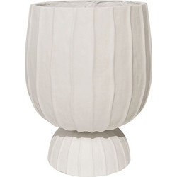 MarHome Fiberclay Κασπώ Μπωλ με Βάση Λευκό Φ35x45cm