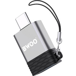 BWOO Αντάπτορας USB - USB-C Γκρι OTG BZ-35