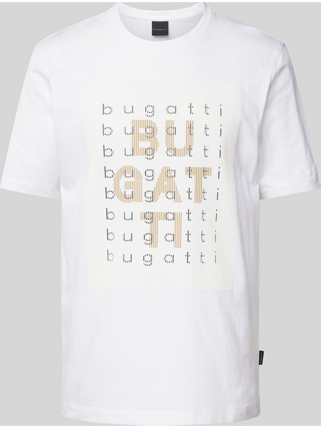 BUGATTI T-SHIRT O-NECK LOGO ΛΕΥΚΟ