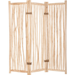 BOHO ΠΑΡΑΒΑΝ ΜΕ 3 ΦΥΛΛΑ ZENDOR HM4316 ΚΛΑΔΙΑ ΤΕΑΚ ΣΕ ΦΥΣΙΚΟ 165x180Yεκ