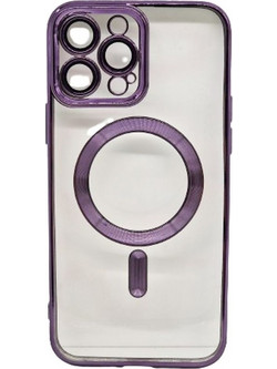 Magsafe Back Cover Σιλικόνης Διάφανο/Μωβ (iPhone 13 Pro Max)
