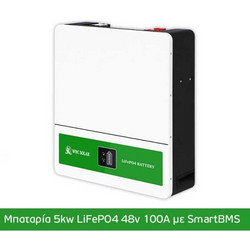 BMC Μπαταρία LiFePO4 51.2V 100Ah τοιχου με Smart BMS - BW5KW48