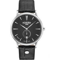 Roamer Vanguard Slim Ανδρικό Ρολόι με Μαύρο Δερμάτινο Λουράκι R980812415509