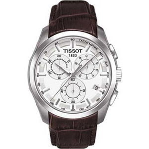 Tissot Couturier Ανδρικό Ρολόι Χρονογράφος με Καφέ Δερμάτινο Λουράκι T035.617.16.031.00 Tissot Couturier Ανδρικό Ρολόι Χρονογράφος με Καφέ Δερμάτινο Λουράκι T035.617.16.031.00