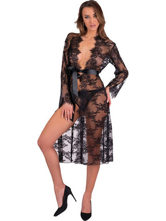 LIVCO CORSETTI FASHION - MOSTINA LC 90641 DRESSING G GOWN BLACK