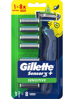 Gillette Sensor 3 Sensitive Ξυραφάκι μιας Χρήσης με 3 Λεπίδες & Λιπαντική Ταινία 6τμχ