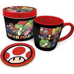 Super Mario - Mug and Coaster Red Tin Gift Set