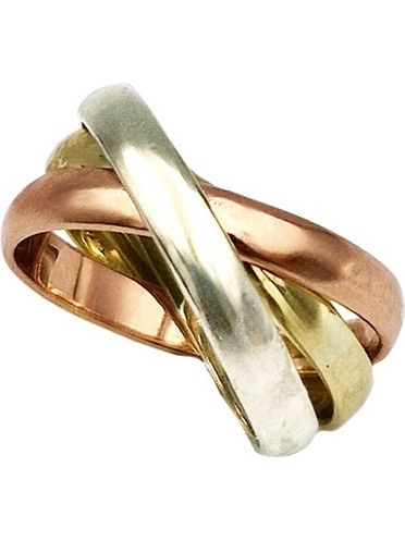 Δαχτυλίδι Χρυσό Κ14 Τρίχρωμο τύπου Cartier