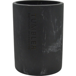 Ποτηροθήκη Μαρμάρινη Όψη Μαύρο Polyester 7.5x7.5x10.7cm ANKOR