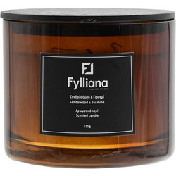 Αρωματικό Κερί Σανδαλόξυλο & Γιασεμί 325gr Καφέ 8x10.5εκ