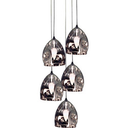 Home Lighting Soft Κρεμαστό Φωτιστικό Οροφής Πολύφωτο Ανθρακί 77-3697