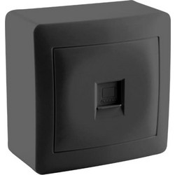 REDLED Stinel-Karin Πρίζα Δεδομένων RJ45 Μονή Επίτοιχη IP20-Cat6 Μαύρη