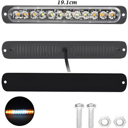 LED Φανάρι Λευκό - Πορτοκαλί με 18 Λειτουργίες 19.1cm 12V-24V 12 SMD 53411-1