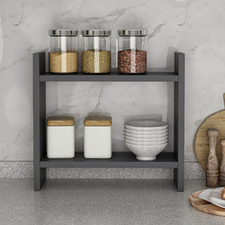Ραφιέρα κουζίνας Denver Megapap χρώμα ανθρακί 34x10x30εκ. - MEGAPAP
