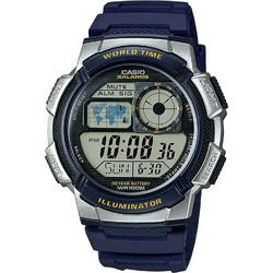 Casio Ψηφιακό Ανδρικό Ρολόι Χρονογράφος με Μπλε Καουτσούκ Λουράκι AE-1000W-2AVEF