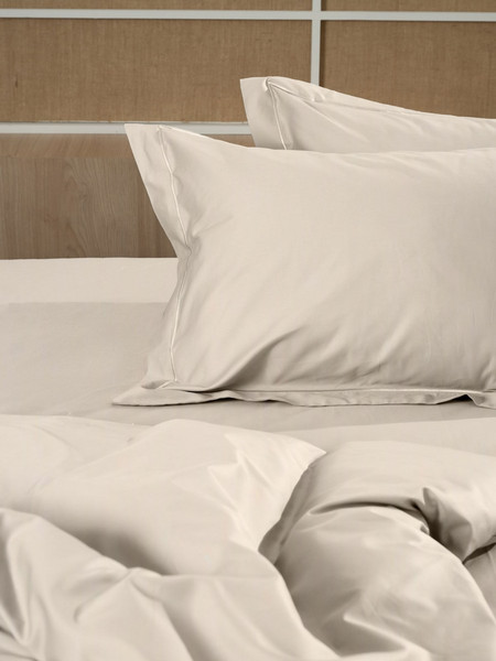 Ζεύγος Μαξιλαροθήκες 52x72+6 Oxford Satin Stellar Palatex Beige