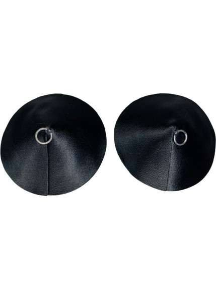 PU Leather Nipple Covers Ring - Silver