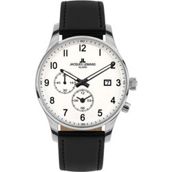 Jacques Lemans London Ανδρικό Ρολόι με Μαύρο Δερμάτινο Λουράκι 1-2125B