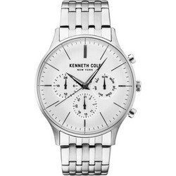 Kenneth Cole New York Ανδρικό Ρολόι Χρονογράφος με Ασημί Μεταλλικό Μπρασελέ KC50586005