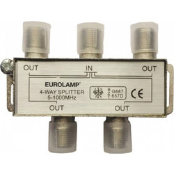 Eurolamp Διακλαδωτής TV Μεταλλικός 4 Εξόδων Τύπου F (147-10122)