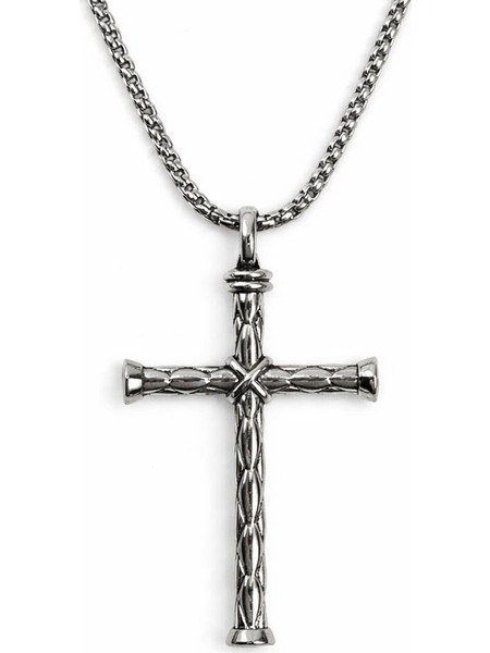 Ghetto Stainless Steel Cross Necklace | Silver Tone