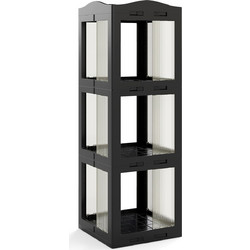 Costway Γωνιακή Βιβλιοθήκη Μαύρη 36.5x36x108cm CB11096BK