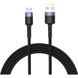 Tellur - Micro USB Cable 3A - Black - Καλώδιο δεδομένων USB σε Micro USB με φως LED, 1,2 μέτρα