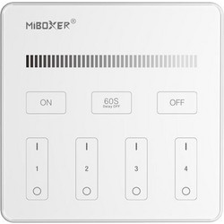 Χειριστήριο MiBoxer B1-W RF Touch Για Μονόχρωμη Ταινία 4 Ζώνες Για Led Controller Dimmer Λευκό B1-W