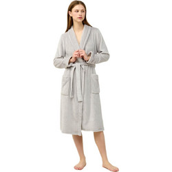 Vamp Γυναικεία Ρόμπα Χειμωνιάτικη Fleece Γκρι 23280