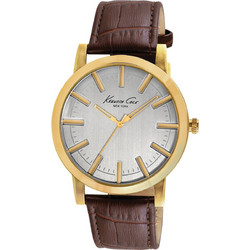 Kenneth Cole Ανδρικό Ρολόι με Καφέ Δερμάτινο Λουράκι IKC8043