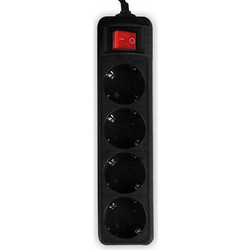 LAMTECH POWER STRIP WITH SWITCH 4 OUTLETS BLACK 1.5M