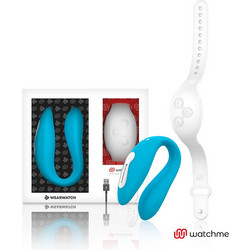 Wearwatch Dual Pleasure Wireless Watchme Διπλός Δονητής για Ζευγάρια με Τηλεχειριστήριο Μπλε Λευκός