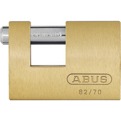 Abus 82/70 Monoblock Λουκέτο Πείρου (Τάκος) Ορειχάλκινος Με Ατσάλινο Πείρο 70mm Silver,Gold