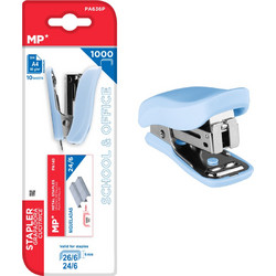 MP mini συρραπτικό PA636P με ανταλλακτικά, 24/6 - 26/6, 10 φύλλα, μπλε