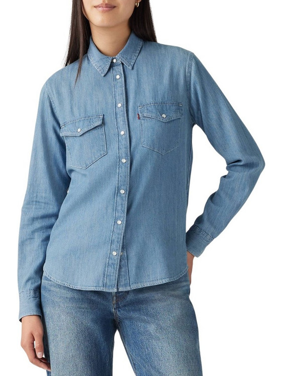 Levi's Μακρυμάνικο Γυναικείο Πουκάμισο Τζιν Mονόχρωμο Μπλε 16786-00J5