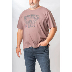 T-SHIRT Κ/Μ WRANGLER ΣΤΑΜΠΩΤΟ ΒΑΜΒΑΚΕΡΟ. - ΒΑΘΥ ΡΟΖ