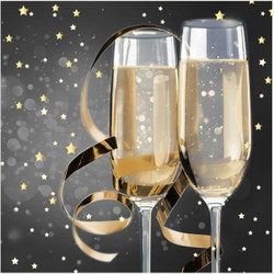 Χαρτοπετσέτες 3φυλλες coctailCHAMPAGNE GLASS 25x25 set20pcs - Plastona