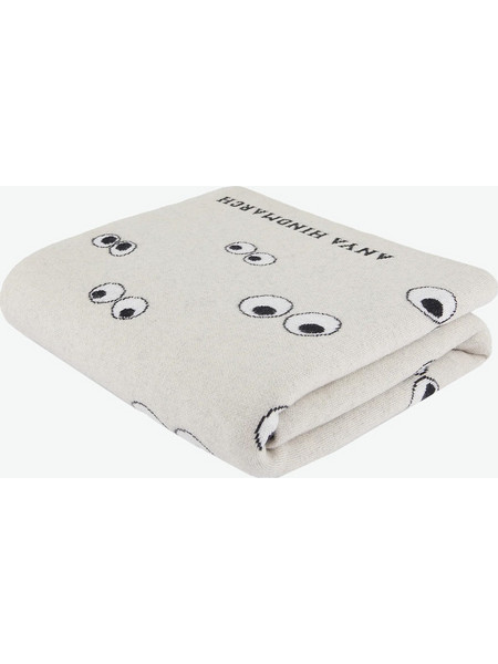 Anya Hindmarch All Over Eyes Blanket Light Grey