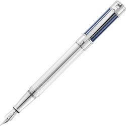 Waldmann Commander 23 8759 ασημί- μπλε Πένα/ Fountain Pen από ασήμι 925