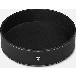 Montblanc στρογγυλός δίσκος γραφείου/ desk tray σε μαύρο δέρμα 133160